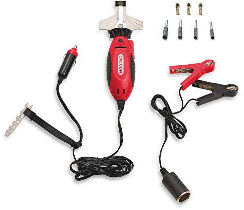 Oregon 12 V Schleifgerät mit Zigarettenanzünderstecker, Schärfgerät für die Wartung von Sägeketten (585015)