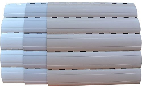 5 x 2 Meter PVC Rollladenlamelle Profil Rolladenlamelle Maxi 52mm Farbe: Weiß