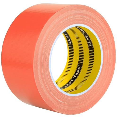 LLPT Cinta Americana Naranja 60mm x 30m x 0,23mm Tela Calidad Adhesivo | Residuos Fuerte Impermeable para Manualidades de Bricolaje Decoración Interior y Exterior