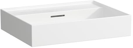 Laufen Kartell Aufsatzwaschtisch ohne Hahnloch, mit Überlauf, Wandmontage, Unterseite geschliffen, 600x460, Farbe: Weiß mit LCC - H8163334001091