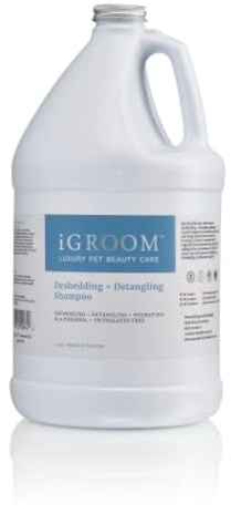 iGroom Deshedding & Detangling Dog Shampoo, Luxury Pet Beauty Care, Loosen Tangles + Unwanted Undercoat, Adds Shine + Volume, Made in USA (1 GAL)