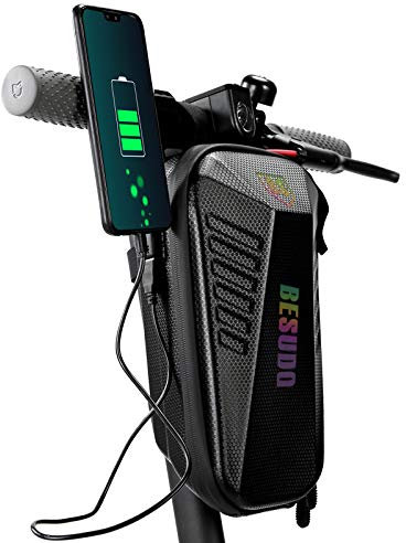 Besudo Borsa da manubrio per scooter elettrico, impermeabile, borsa portaoggetti Il lucchetto, caricatore per monopattino elettrico Xiaomi MI Mijia M365, Segway Ninebot, 2 litri