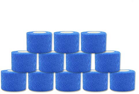 Benda Coesiva, 12 Rotoli Fasciatura Adesiva Elastica, Colorato Elastica Tessuto Medico per Mano, Dita dei Piedi, Patch per le Dita, Fasciatura delle Ferite