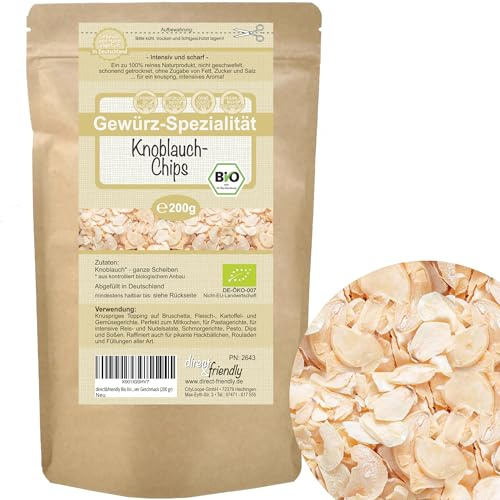 direct&friendly | getrockneter Bio Knoblauch | ganze Scheiben | sehr intensiv | 200 g