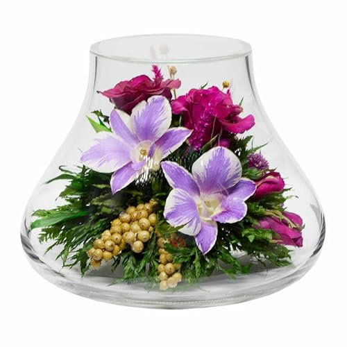 Luxury Orchid Arrangement | Preserved Orchids in Glass Vase | Long-Lasting Flowers for Anniversary, Wedding, or Corporate Gifts