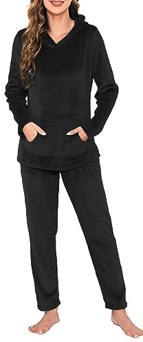 Vlazom Pigiama Donna,Pigiama Manica Lunga Pantaloni Pigiama Donna Flanella Pigiama Donna Pile Invernale