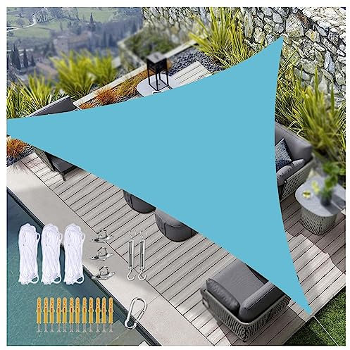 Voile Dombrage ， Toile ImperméAble Triangle Ombrage ， pour en Plein Air, Jardin and Terrasse,Blue-5m/16ftx5m/16ftx5m/16ft