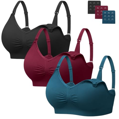 3PCS Soutien-Gorge d'allaitement Soutien Gorge Maternité,Bra de Grossesse Postnatal Prénatale sans Armature