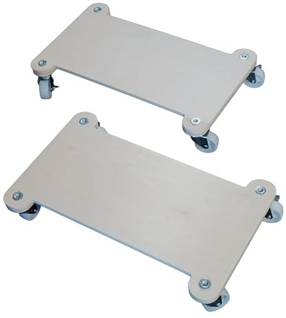 CEMAB - Sottovaso Rettangolare con Ruote (2 Pezzi) - Portata 140 kg - Misura cm 45x27,7