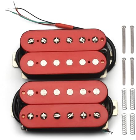 SAPHUE Alnico 5 Electric Guitar Pickup Humbucker Double Coil Pickup Alnico V Guitar parts (Red)