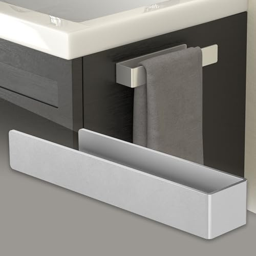 ML-Design Handtuchhalter ohne Bohren, 22 cm, Silber, aus Aluminium, Wandmontage, zum Aufhängen, Handtuchstange Wand zum kleben für Bad & Küche, Modernes Design, Wandhalter selbstklebend für Handtücher
