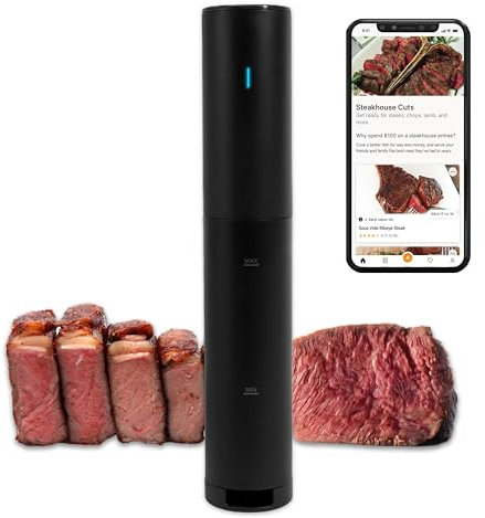 Anova Culinary Sous Vide Mini Precision Cooker, 850 Watts, Black/Orange, Application Enabled, 2024 Model