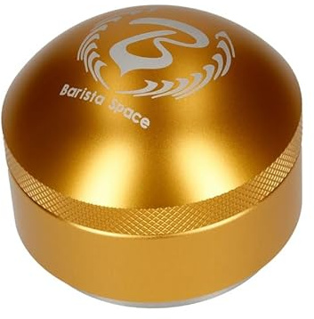 Barista Space C2 Coffee Tamper Gold, 58 mm, höhenverstellbar für perfektes Tampen, inkl. Justierschlüssel, aus Edelstahl und Aluminium – Gold