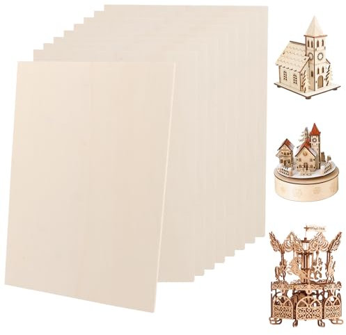 LDXDRU - 10 pannelli in legno di balsa, 300 x 210 x 5 mm, per hobby, arte e artigianato, modello fai da te