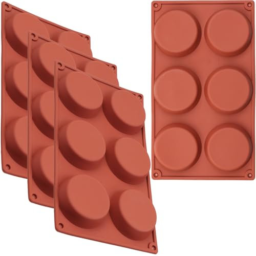 ionEgg Silicone Disc Molds with Tapered Side, 8cm Silicone Baking Mold, Nonstick & Quick Release, Mousse Cake Pan for French Dessert, Pie, Candy and Soap, Pack of 4