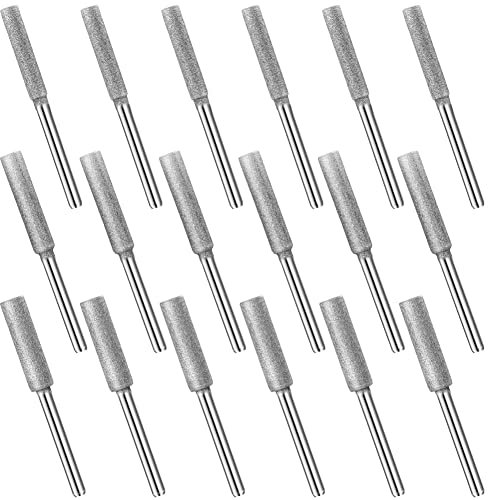 Acbmveen 18Pcs Diamond Chainsaw Sharpener Bits,3 Size Stone Chain Saw Chainsaw Sharpener Tool for Chain Saw Stone Jewelry Wood