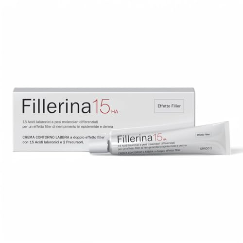 Fillerina 15HA Crema Contorno Labbra Effetto Filler Immediato e Duraturo Antirughe Riempitivo Gr5 15ml