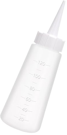 UncleS 120ml Hair Oil Applicator Bottle - Needle Nosed Salon Shampoo Applicator - Suitable for Dyeing, Oiling, Applying - Reusable - Plastic - 15.7cm x 5cm - White