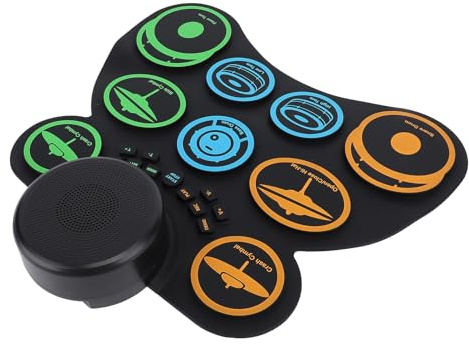 RiToEasysports Electronic Kit Roll Up Practice Drums Tragbar mit Integriertem Lautsprecher, das für DTX -Übung und Musikerstellung Wieder Aufgeladen Werden Kann