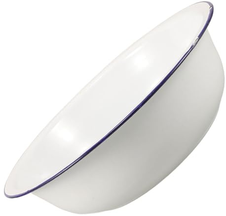 Bañera Esmaltada Vintage de 32cm, Cuenco Blanco de Esmalte