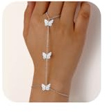Yowivon Pulsera Cadena Mano de Plata con Anillo para Mujer, Cadena de Eslabones de Plata, Pulseras Apilables Delicadas con Anillos Dedos, Regalo de Joyería Hipoalergénica Ajustable y Moda