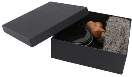 SOLUSTRE Shoe Care Kit with Shoe Cream and Polishing Brush for Leather Boots and Sneakers Practical Maintenance Tool for Travel and Daily Use