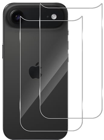 Aerku Protector de Pantalla Trasera Compatible con iPhone 17 Air, 2 Piezas Anti-Arañazos Cristal Templado Cobertura Completa Contraportada Película, 9H Dureza Transparent Anti-scratch Vidrio Film