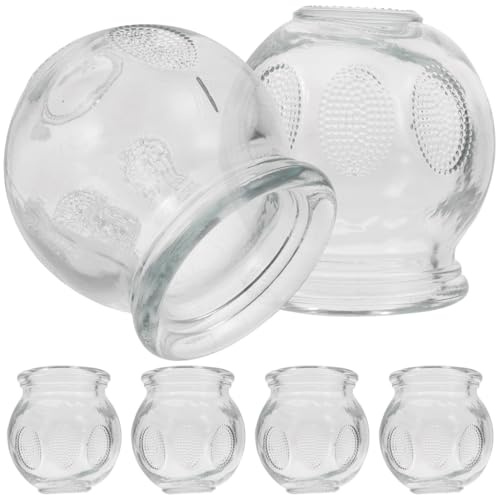 Gatuida Cupping Therapy Set: 6pcs Thickened Glass Cupping Set Massage Therapy Cups for Relief and Muscle Activation Massage Suction for Home Use Strong Adsorption for Blood Flow Improvement