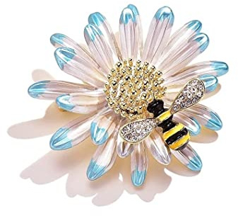 LZRHJN Brosche, Gänseblümchen-Insekten-Brosche, Chrysanthemen-Brosche, Anstecknadel, Mantel-Accessoires für Frauen, Dekoration, Valentinstag, Muttertag, Broschen für Frauen