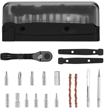 Juego de herramientas para ordenador portátil de mantenimiento de neumáticos, juego de trinquetes para reparación de bicicletas de montaña, bicicletas de carreras