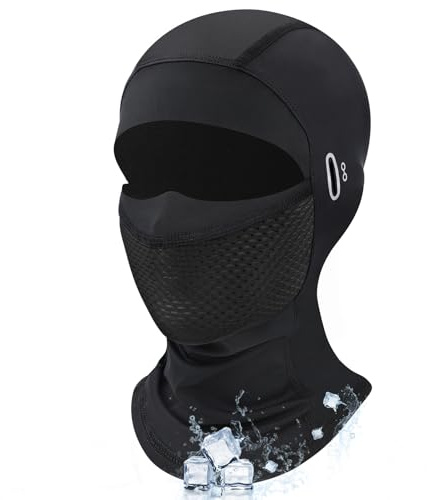 Kiiwah Sommar balaclava för män och kvinnor, UV-skydd kylning balaclava tunn andningsaktiv motorcykel stormmask för cykling utomhussport (kort/lång), LÅNG, one size
