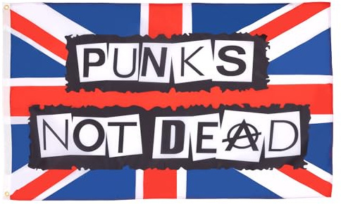 AZ FLAG Drapeau Punks not Dead 90x60 cm Des punks Polyester 100D 2 Œillets | Usage intérieur et extérieur Drapeau décoratif coutures doubles et bords renforcés avec œillets métalliques