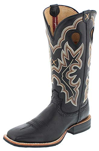 Twisted X Boots Damen Cowboy Stiefel 1781 Ruff Stock Westernreitstiefel Lederstiefel Schwarz 38.5 EU
