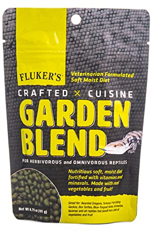 Fluker's Crafted Cuisine Diet, Garden Blend, Herbivorous and Omnivorous Reptile Food, Made with Real Fruits & Veggies, 6.75 oz