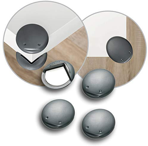 reer Ecken-Schutz fürs Baby 82021, starker Halt, geprüft kindersicher, 4 Stück, anthrazit