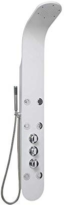 DP Grifería Dominicana- Columna de hidromasaje termostática en aluminio blanco