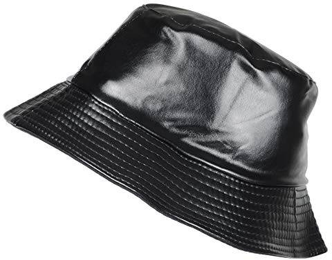Toutacoo, Cappello da Pioggia, Cerato Opaco, Donna, Impermeabile. Reversibile (11- Nero Unita)