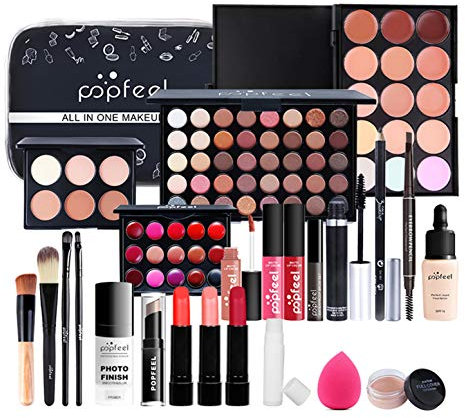 CHSEEA Schminkset Beauty Geschenk Set Cosmetics Schminkkoffer Concealer Lidschatten Palette Puder Lipgloss Lippenstift Kosmetik Make up Set für Gesicht, Augen und Lippen #4