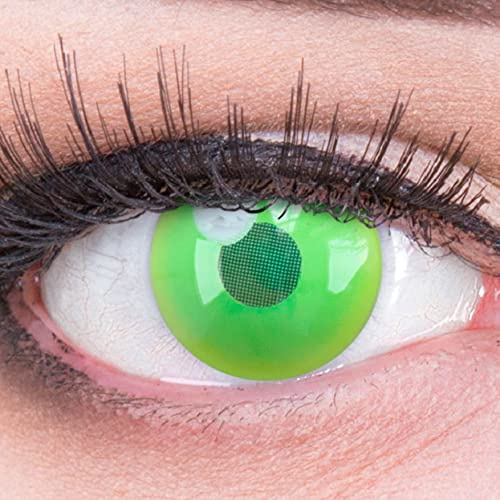 Lentillas de color verde Nezuko Green 1 par. Cómodas y perfectas para carnaval de Halloween, cosplay de anime, blandas, sin dioptrías + recipiente de lentillas, sin graduación