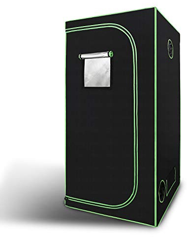 Joparri Growzelt, Grow Tent|Grow Schrank|Zuchtzelt|Lichtdicht und Wasserdicht Pflanzenzelt|Gewächshaus für Homegrowing|600D Oxford, 100x100x200cm, Schwarz Grün