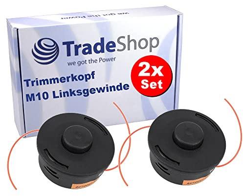2x Trade-Shop Trimmerkopf/Doppel-Fadenkopf/Mähkopf M10 Linksgewinde für Stihl KM110 KM110R KM130 KM130R FR110 FR130 FS-KM FR106 FR108