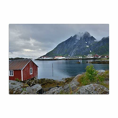 Vero Home 15884 Glas-Schneidebrett | Motiv Hintergründe Norwegen | rutschfest, kratzfest und lebensmittelecht | Maße: 39 x 29 cm