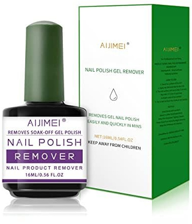 Solvente Per Smalto 16ml/0.56fl.oz,AIJIMEI Nail Polish Remover,Gel Remover Smalto,per unghie naturali, in gel,scolpite, unghie acriliche,Rimuove Facilmente e Rapidamente,Non fa Male alle Unghie（1pc）