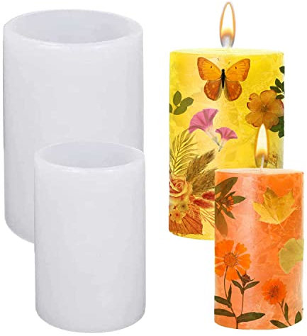 Kerzengießformen aus Silikon, 2 Stücke Silikon Kerzenformen, Runden Kerzengießformen, 2 Größen Kerzen Silikonform, DIY Kerzen Gießen Formen Geeignet zur Kerzenherstellung Aromatherapie