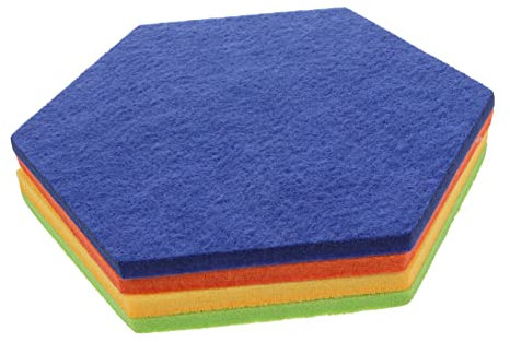 TEHAUX Filzboard Hexagon 4 Stück Bunte Filz Pinnwand Memo Bulletin Board Foto Display Board Wanddekoration Geruchloses Material Selbstgemacht Zubehör für Zuhause Schlafzimmer Klassenzimmer