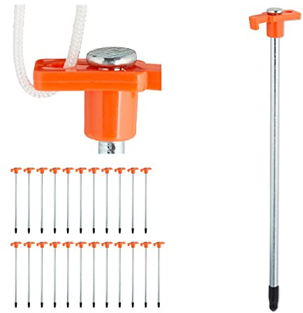 Relaxdays Bergsimming set om 24 st, jordankare för hårda golv, 25 cm, av stål, stabilt markankare för camping, orange