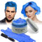 Mifeloy Tinte de pelo azul con cepillos, para mujeres y hombres, color azul instantáneo para peinado, cera para el cabello natural, para fiestas de Halloween, cosplay, cera para el cabello