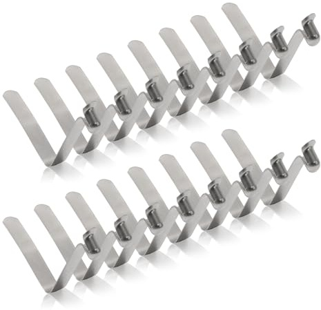 INCREWAY Zeltstangenklemmen, 16 Stück Kajak-Paddel-Feder-Schnappverschlüsse, rostfreie Stahl-Zeltstangen-Druckknopf-Federklemmen für Camping, Kajak-Paddel, Zeltstange, 8 mm