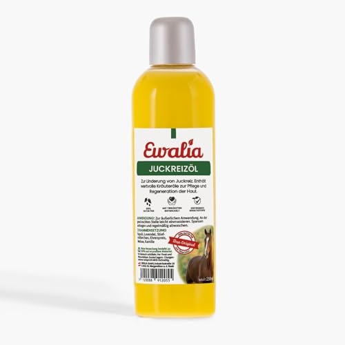 Ewalia NEU Juckreizöl für Pferde - Beruhigung und Regeneration für strapazierte Haut, mit Tierärzten entwickelt, 100% Natur pur, frei von Zusätzen, zertifizierte Inhaltsstoffe - 250ml