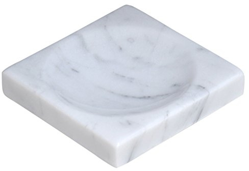 White Marble Soap Dish - Polished and Shiny Marble Dish Holder – Beautifully Crafted Bathroom Accessory – by CraftsOfEgypt